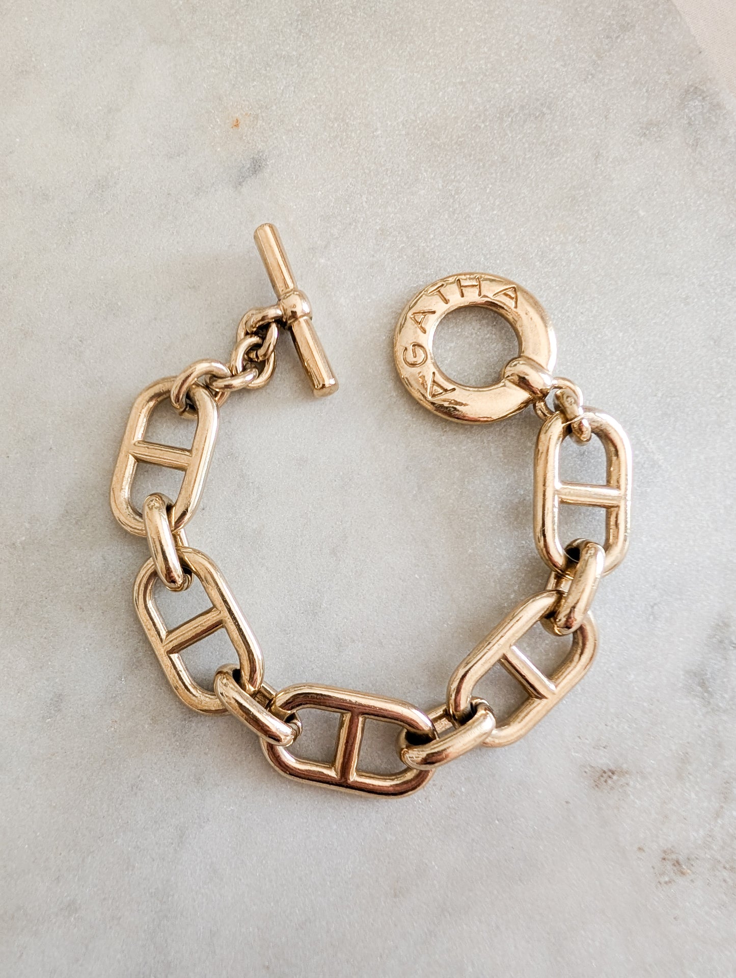 Bracelet Agatha maille Marine 80's