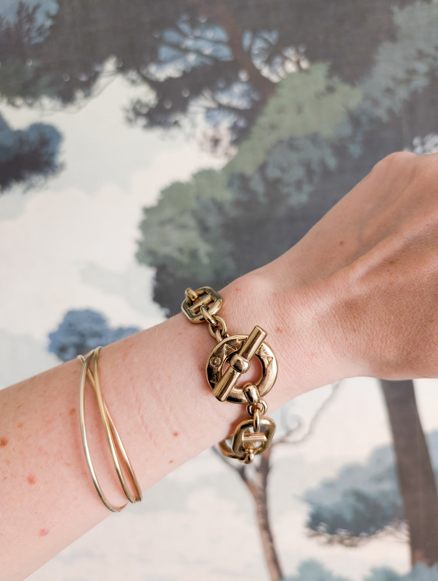 Bracelet Agatha maille Marine 80's