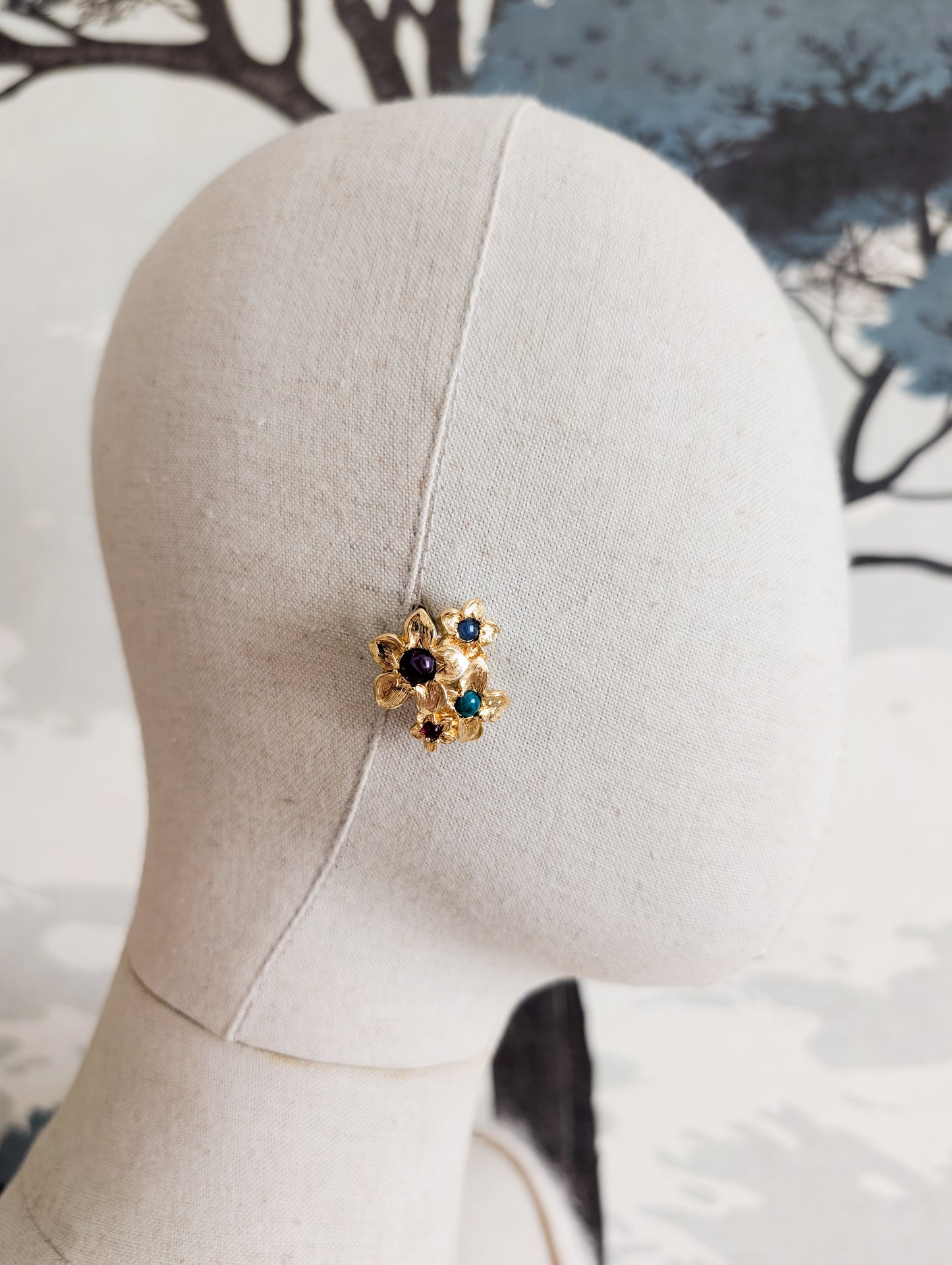 Boucles fleurs américaines oreilles percées