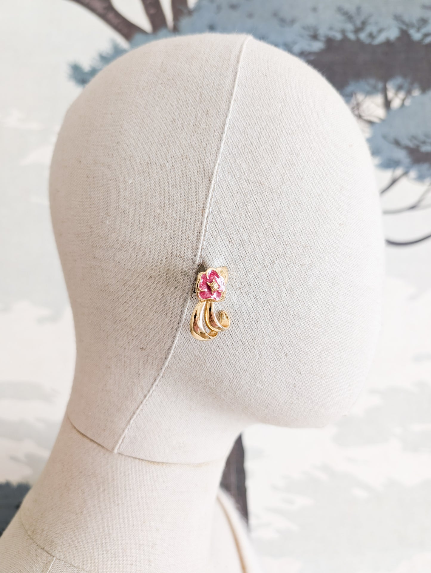 Boucles fleurs américaines oreilles percées