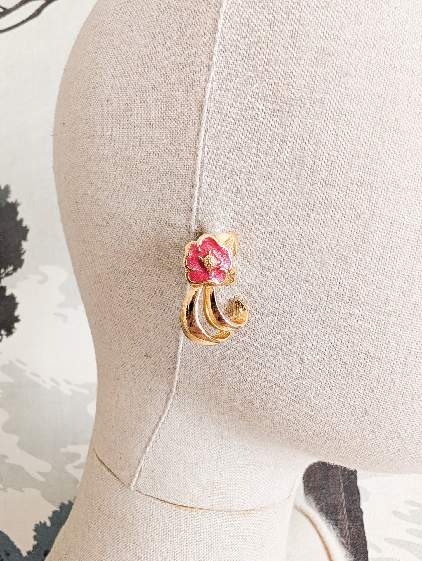 Boucles fleurs américaines oreilles percées