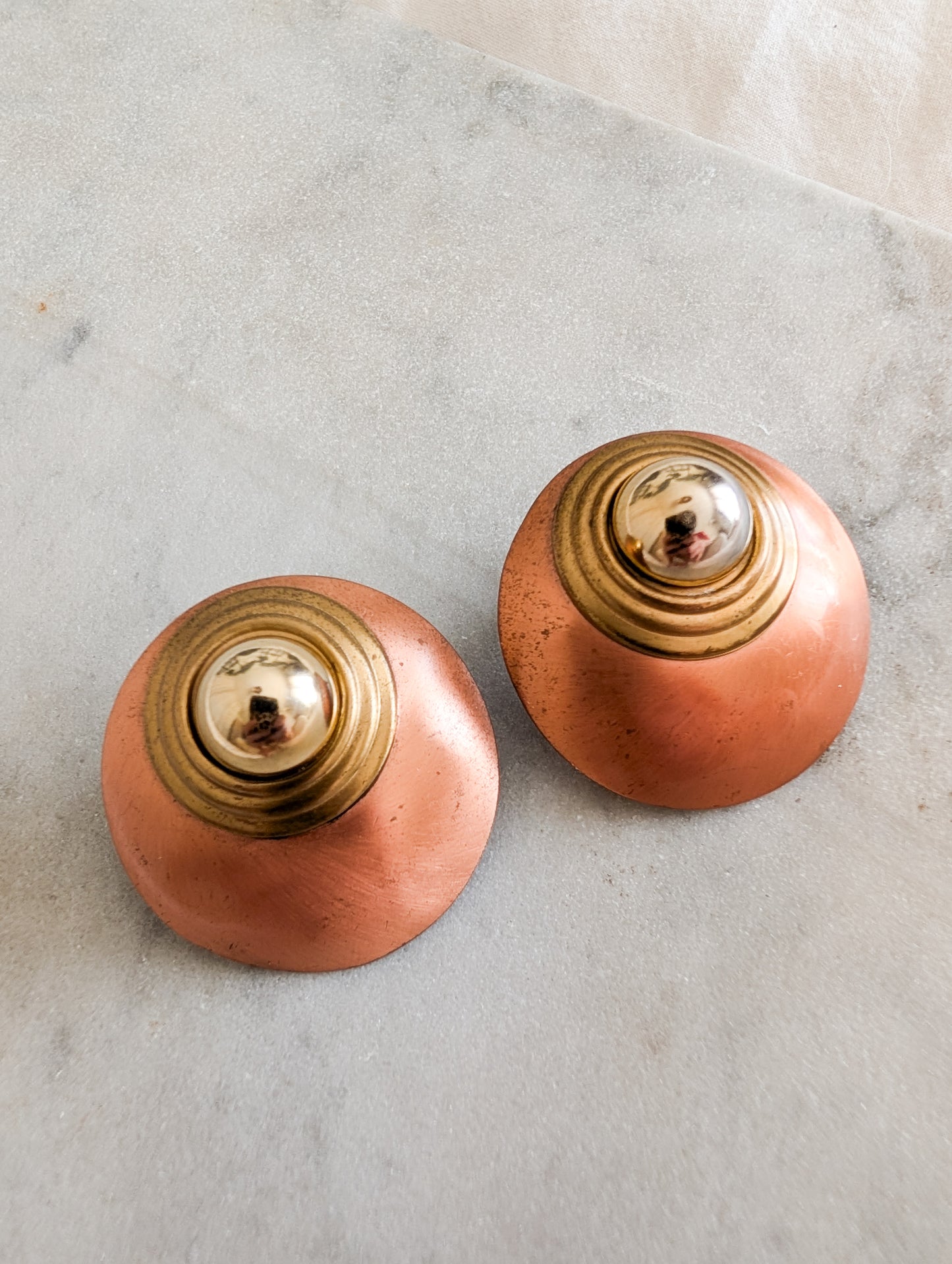 Boucles oreilles percées cuivre