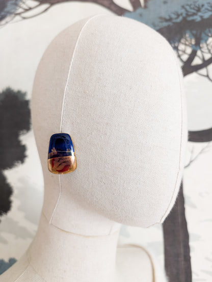 Boucles oreilles percées en porcelaine émaillée
