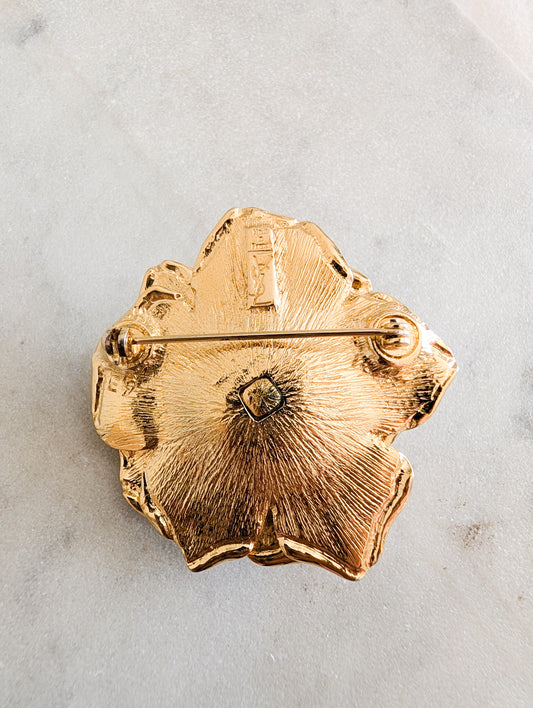 Très rare broche rose Yves Saint Laurent