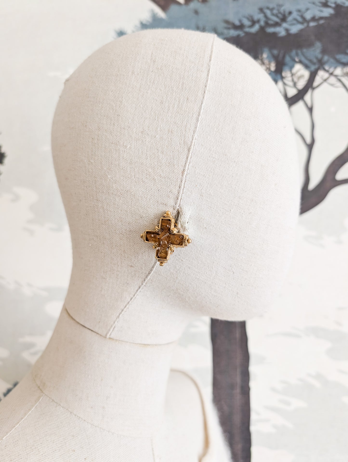 Boucles à clips croix Quartz