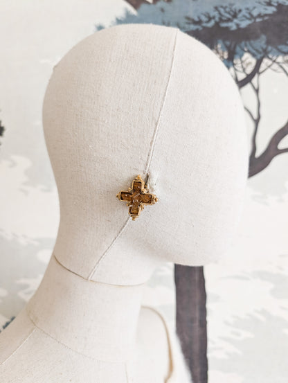 Boucles à clips croix Quartz