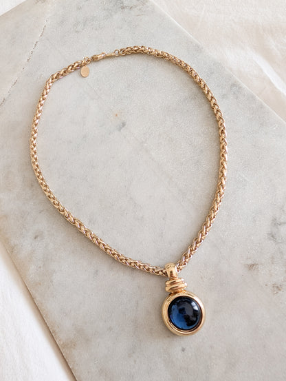 Collier cabochon bleu Agatha