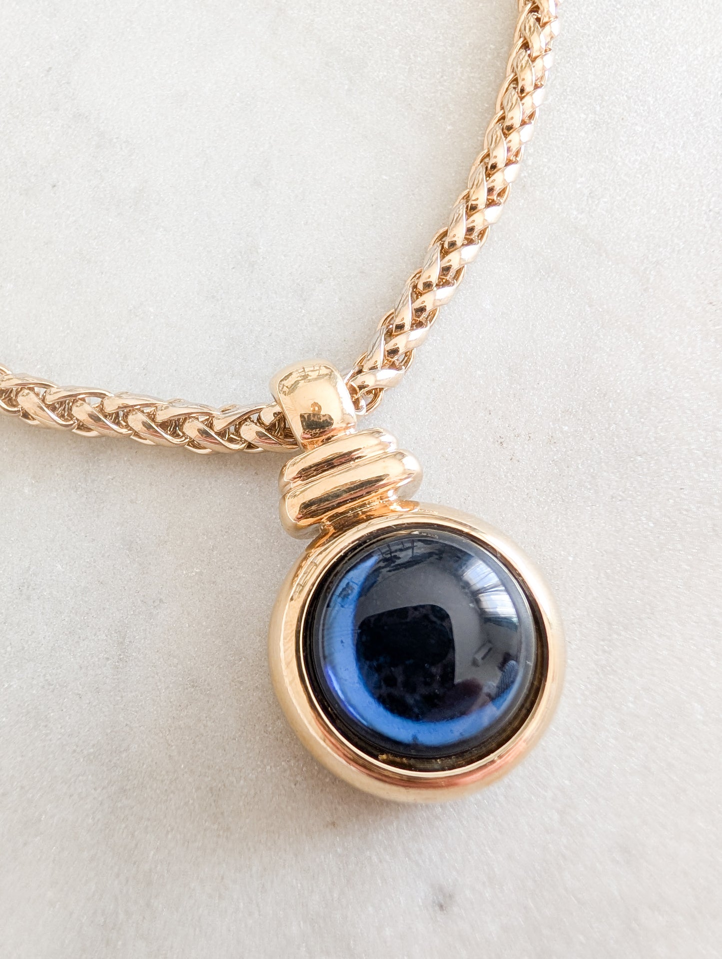 Collier cabochon bleu Agatha