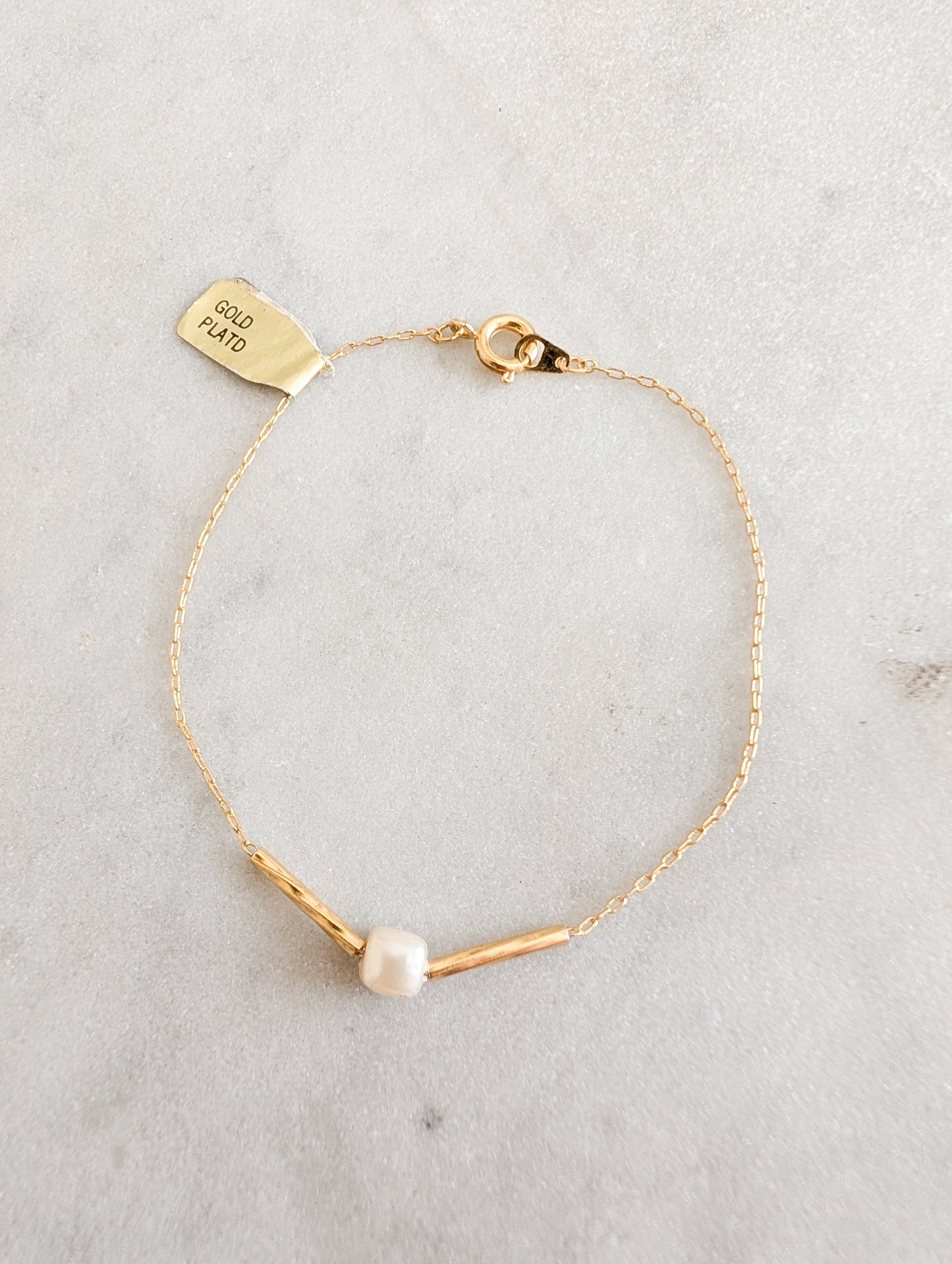 Bracelet perle plaqué or