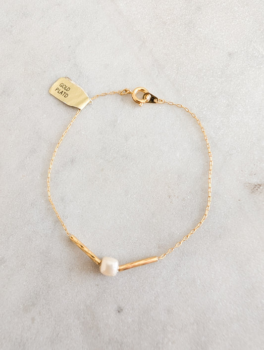 Bracelet perle plaqué or