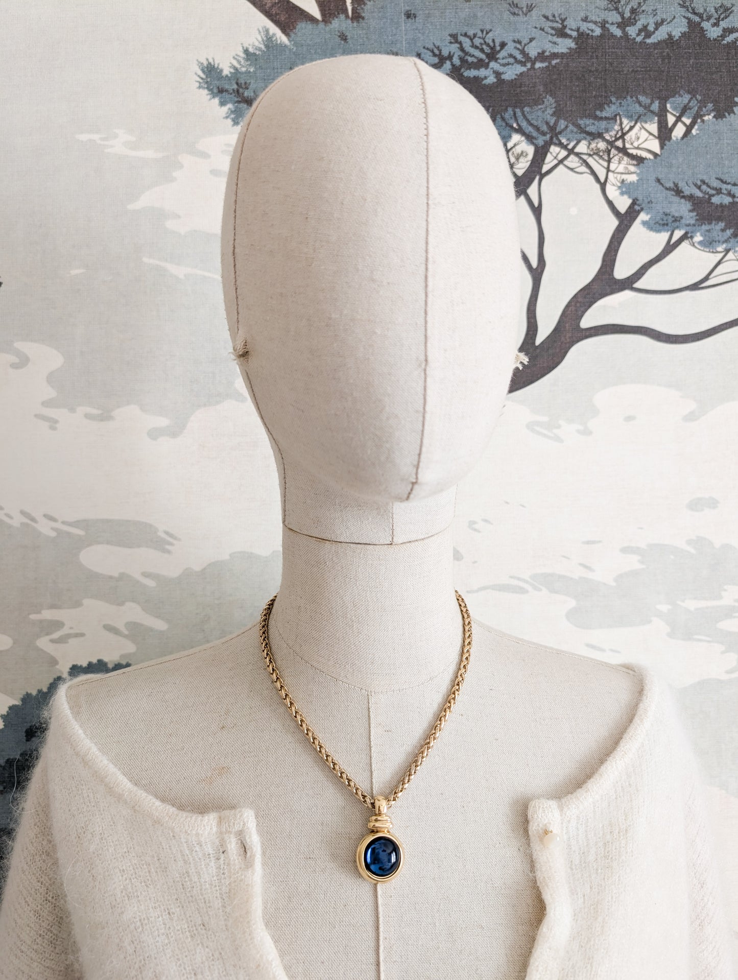 Collier cabochon bleu Agatha