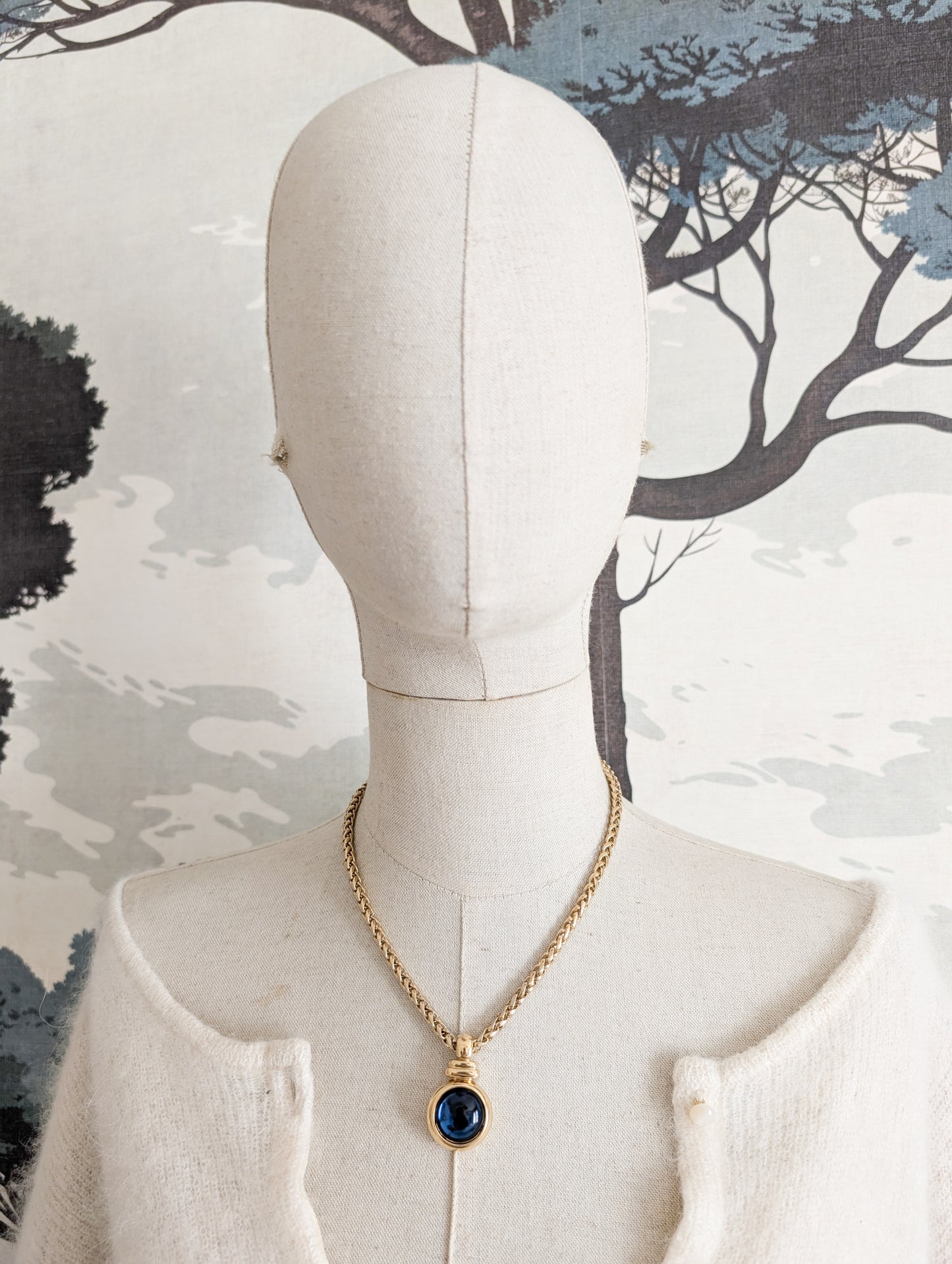 Collier cabochon bleu Agatha