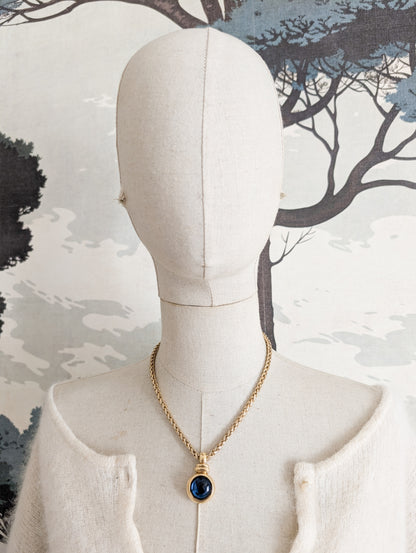 Collier cabochon bleu Agatha