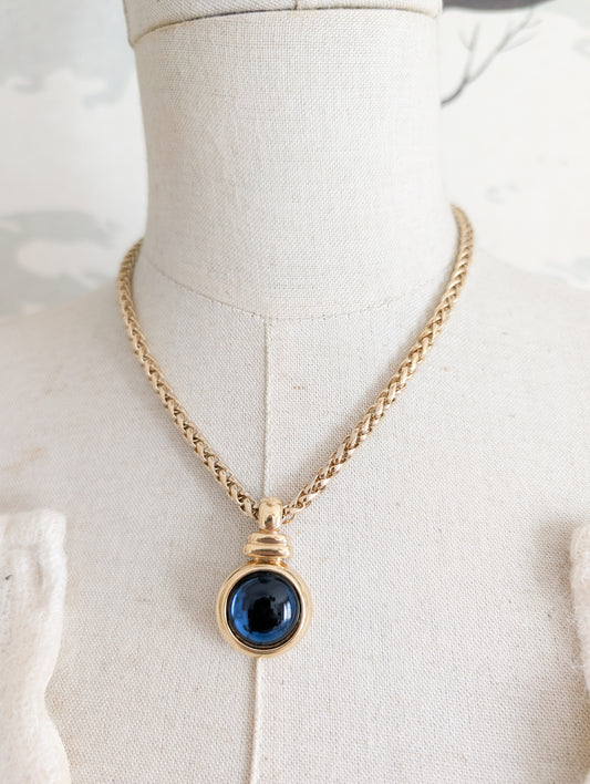Collier cabochon bleu Agatha