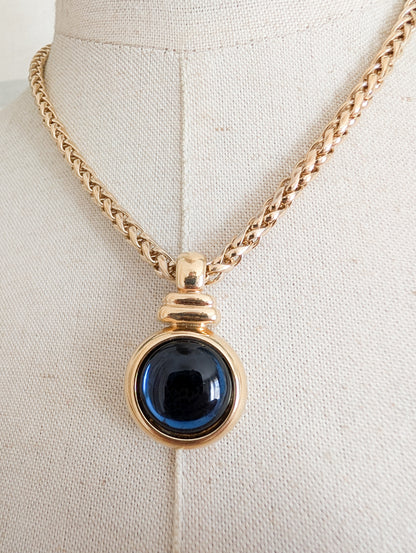 Collier cabochon bleu Agatha