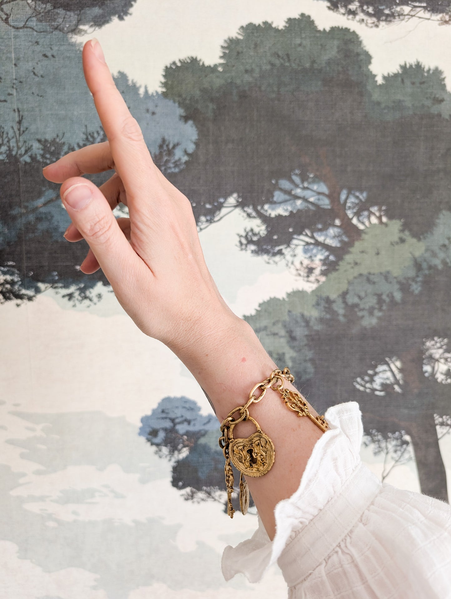 Bracelet breloques clefs et cadenas