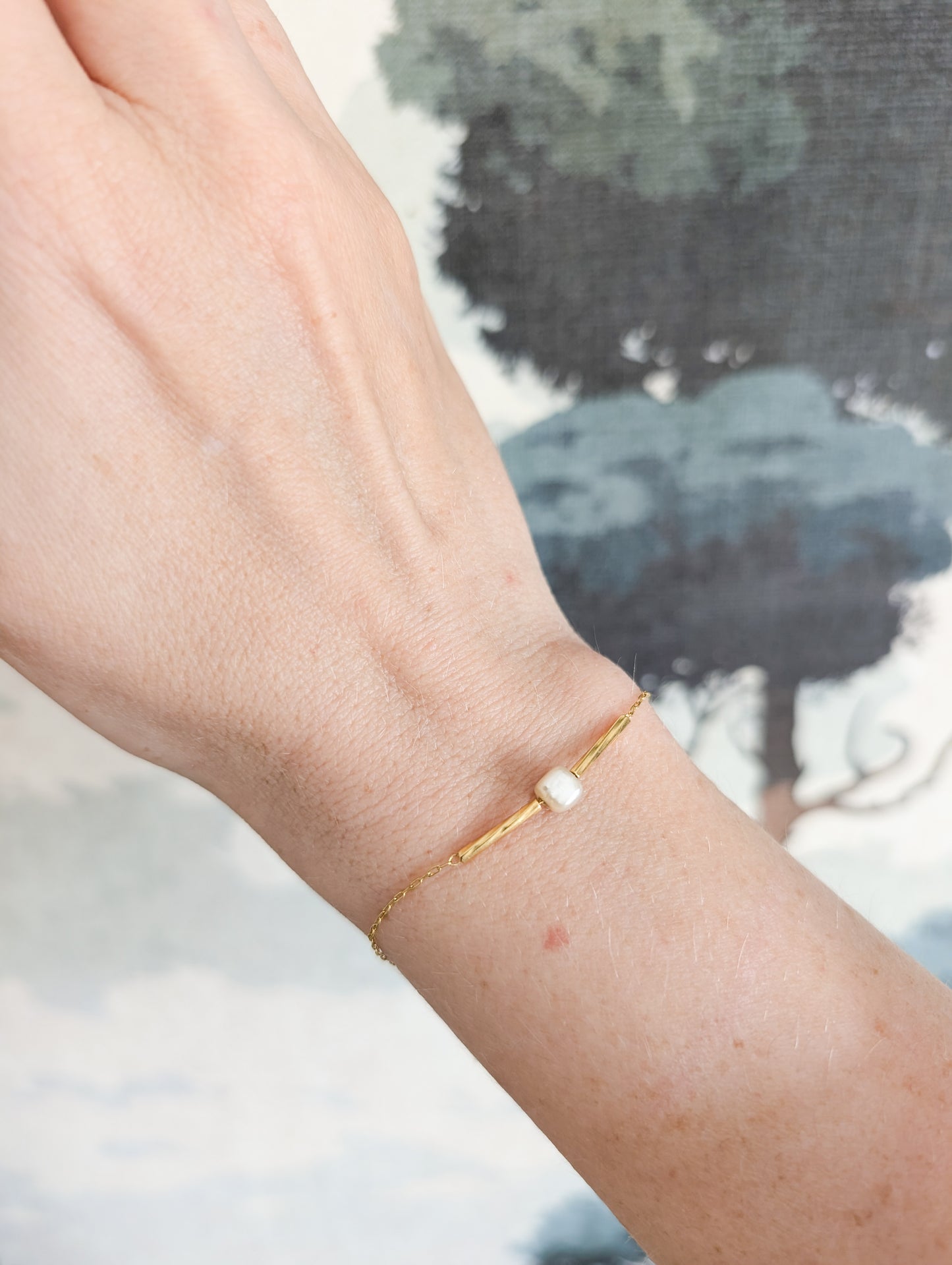 Bracelet perle plaqué or