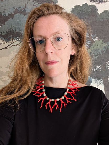 Collier façon corail et perles 90's