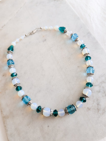 Collier verre pierre de lune