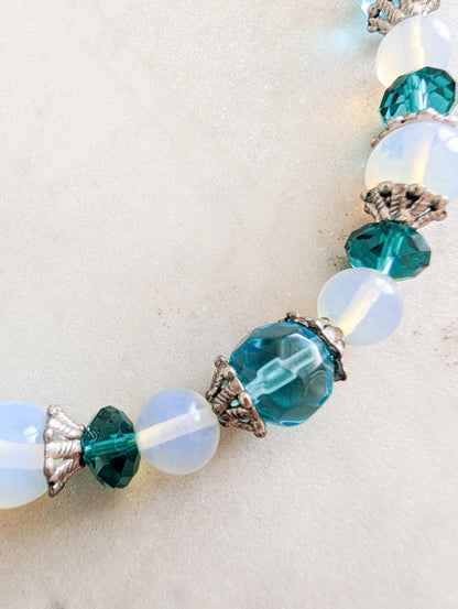 Collier verre pierre de lune