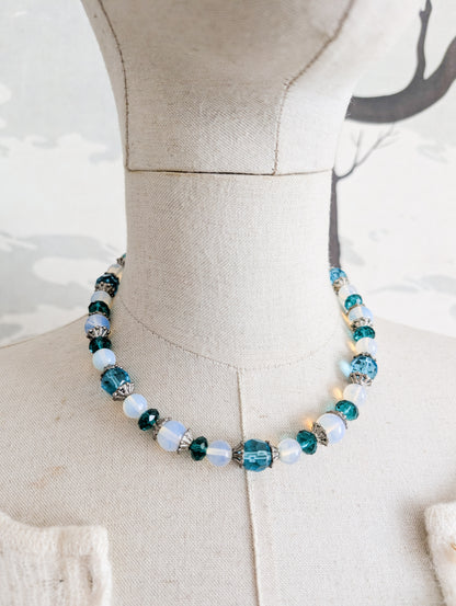 Collier verre pierre de lune