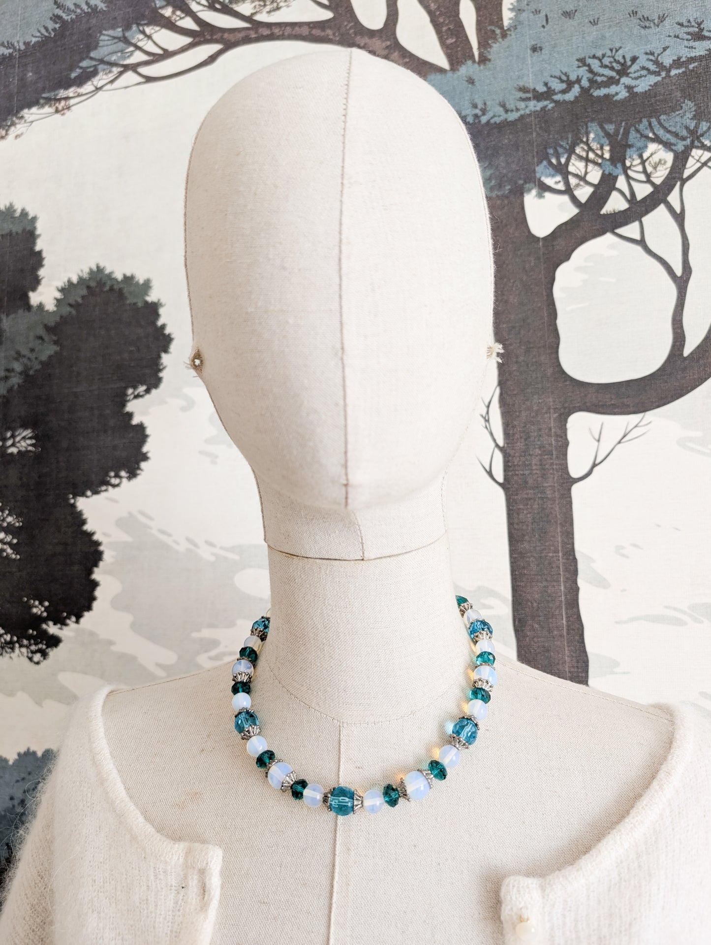 Collier verre pierre de lune