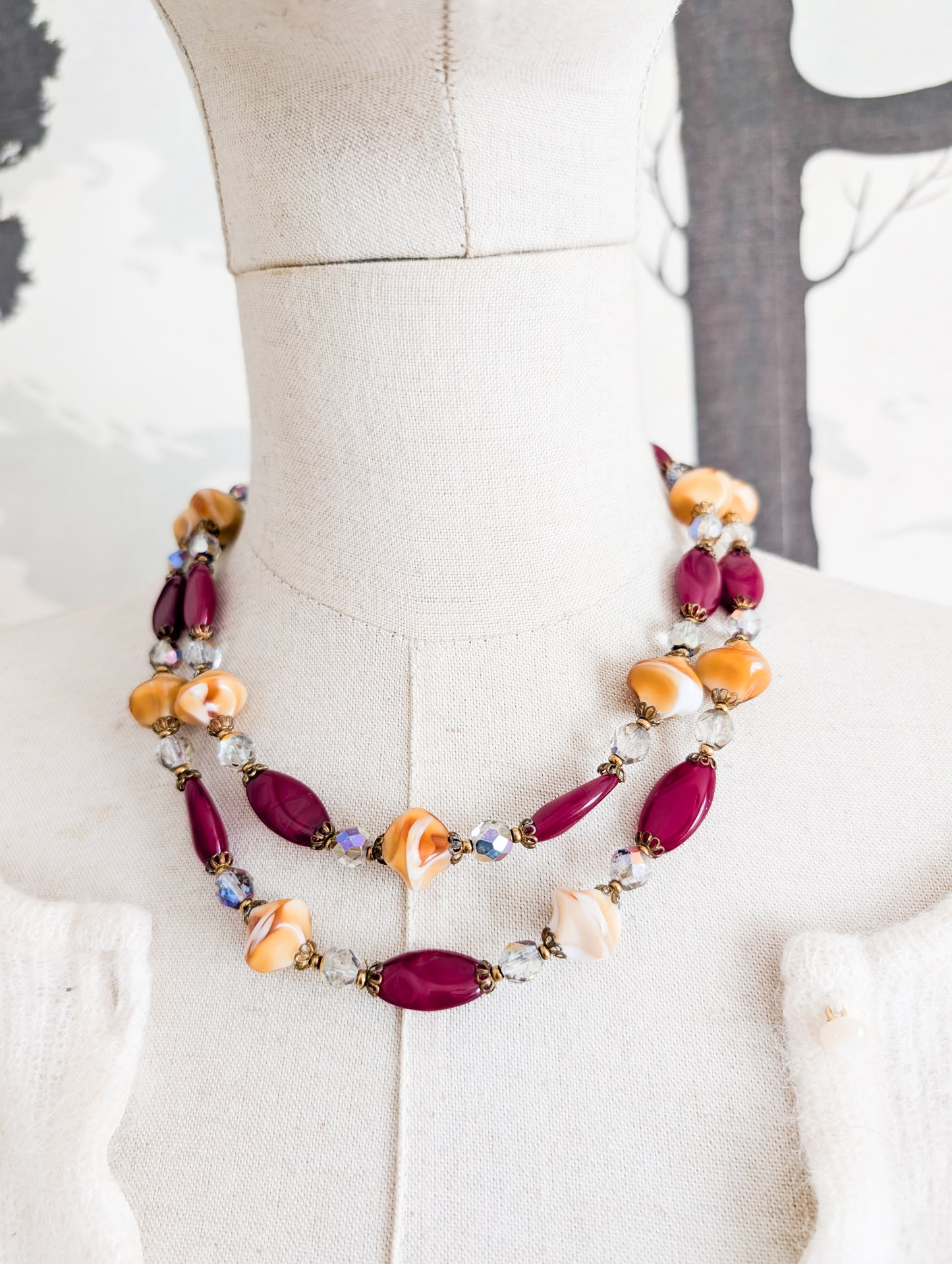 Collier en verre 50's/60's