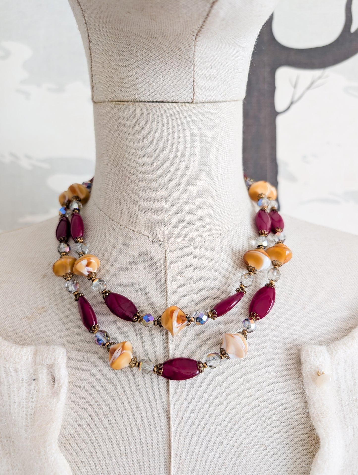 Collier en verre 50's/60's