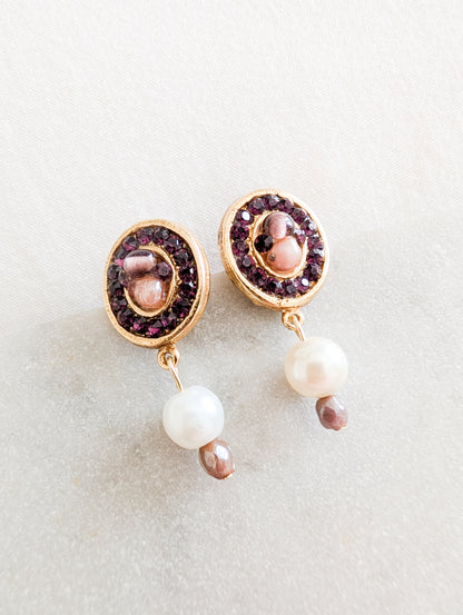 Boucles oreilles percées perles de verre