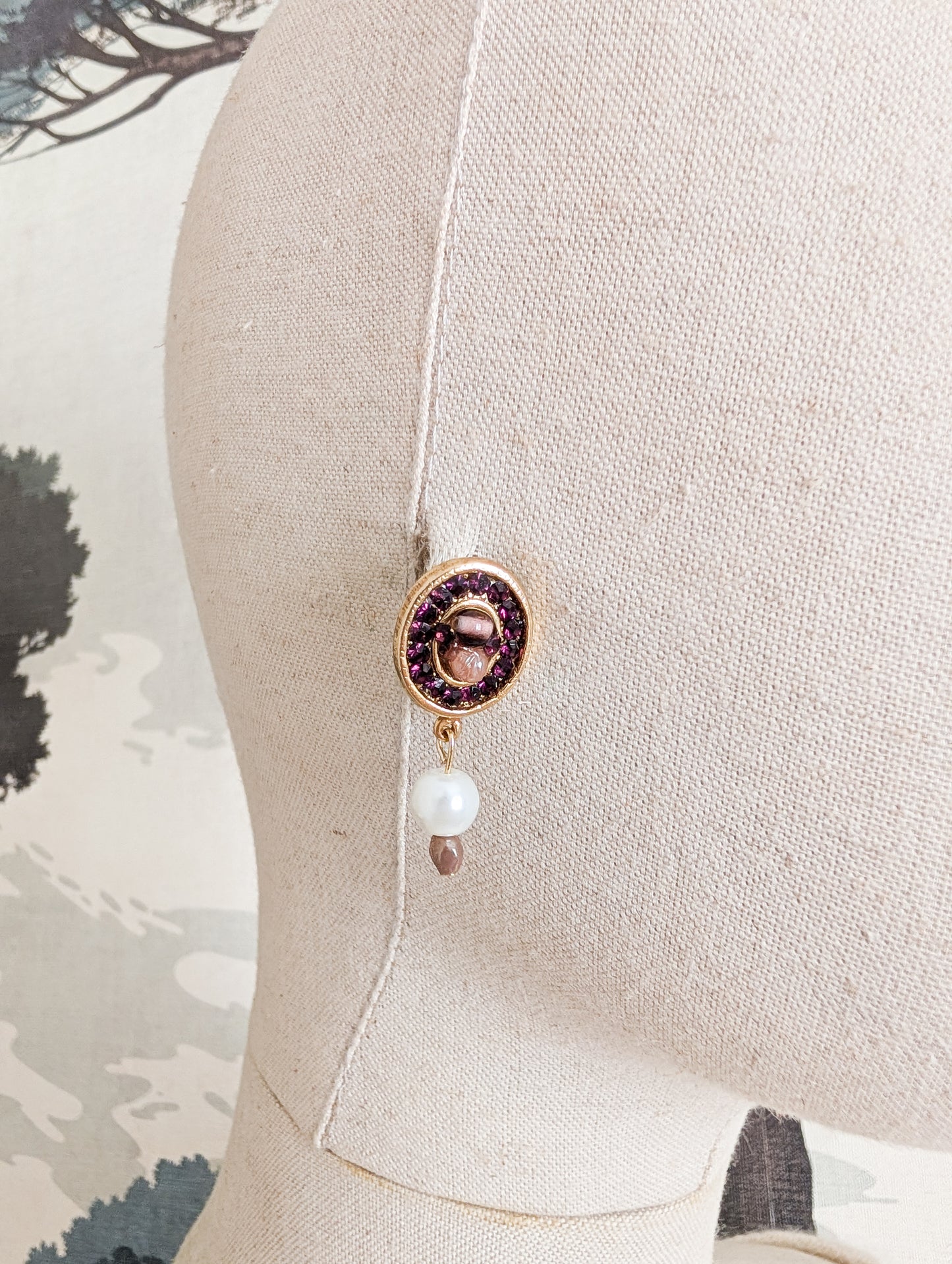 Boucles oreilles percées perles de verre