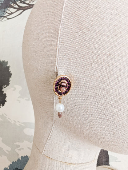 Boucles oreilles percées perles de verre