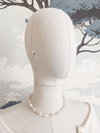 Collier court en Quartz rose
