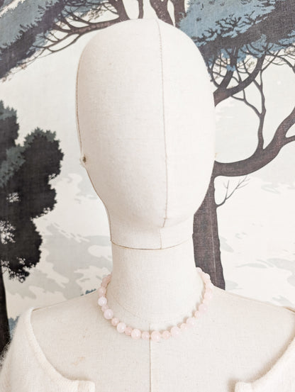 Collier court en Quartz rose