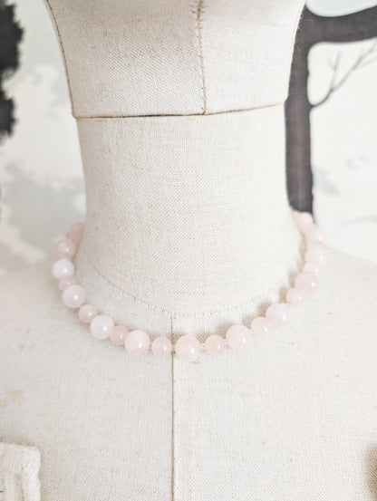 Collier court en Quartz rose