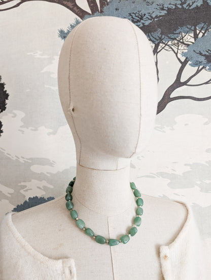 Collier en Jadéite, fermoir en argent