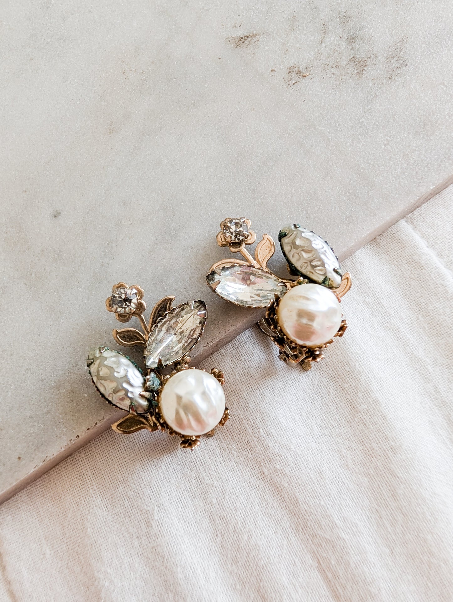 Boucles d'oreilles ameicaines fleurs années 50