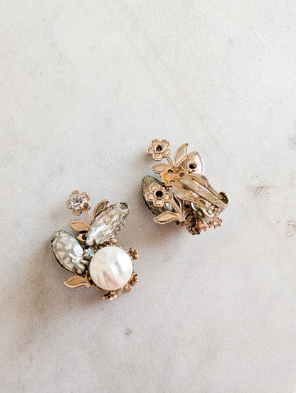 Boucles d'oreilles ameicaines fleurs années 50