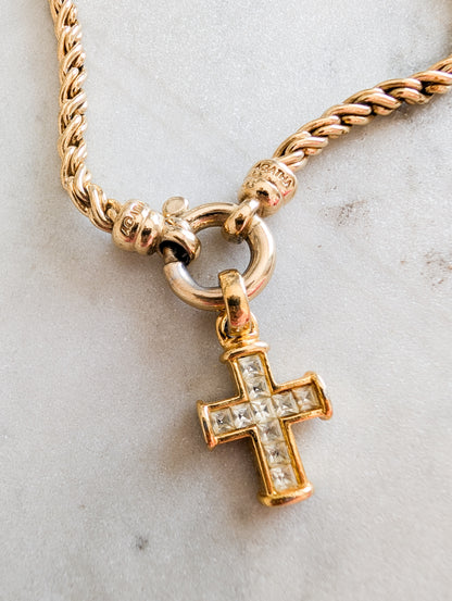 Collier long et croix Agatha 90's