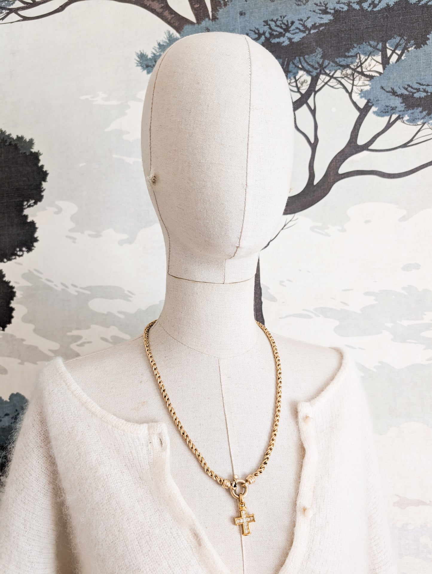 Collier long et croix Agatha 90's