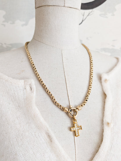 Collier long et croix Agatha 90's