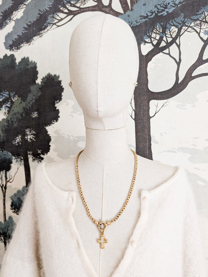 Collier long et croix Agatha 90's