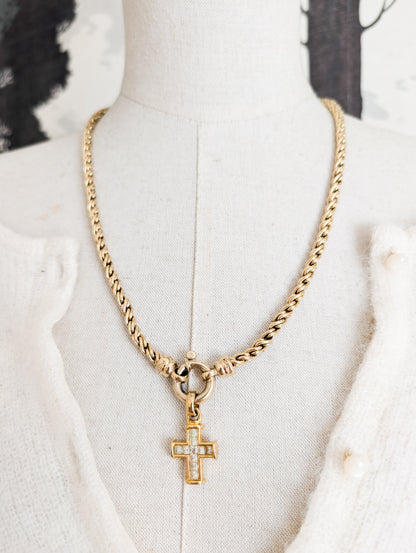 Collier long et croix Agatha 90's