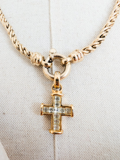 Collier long et croix Agatha 90's