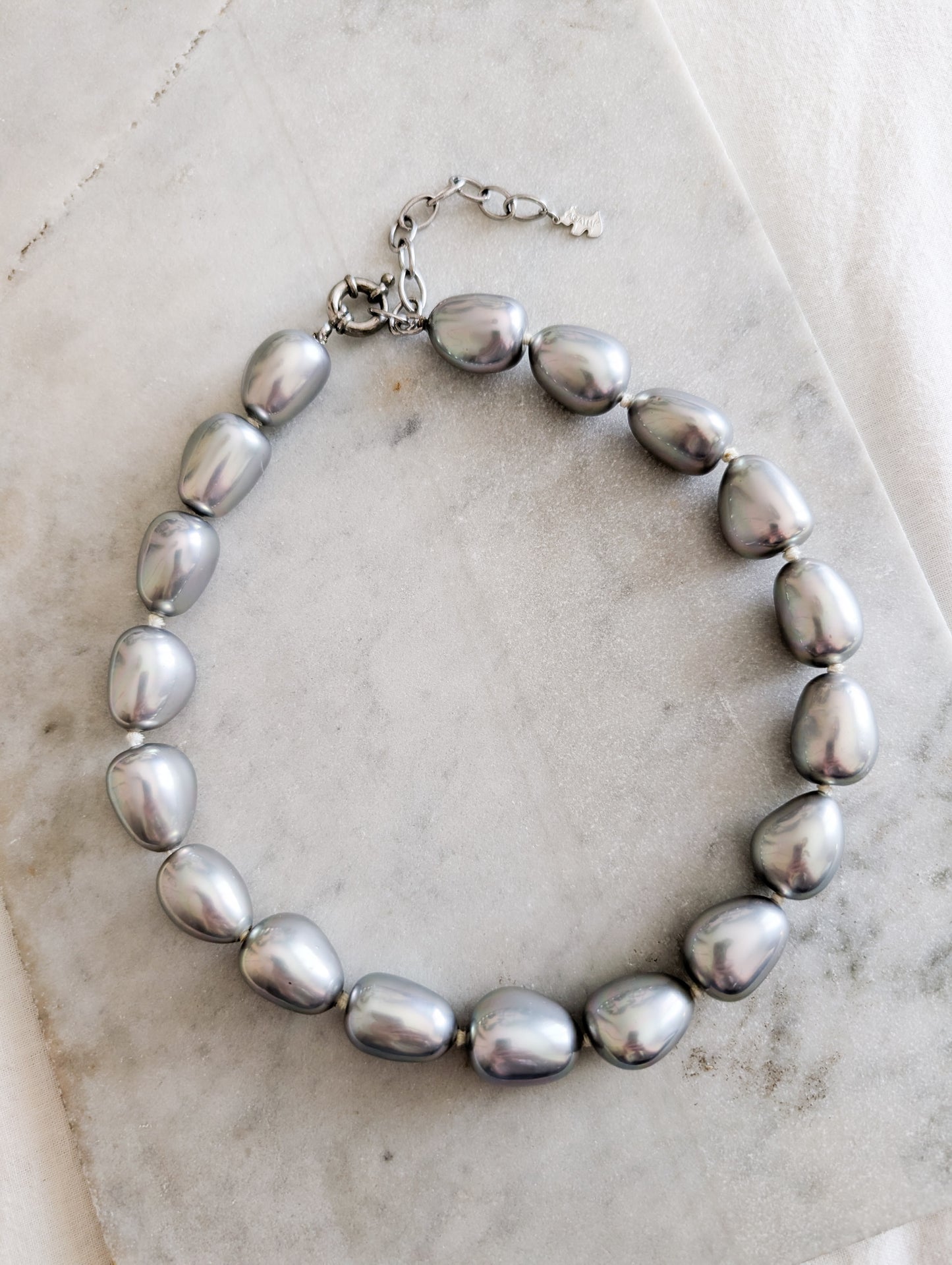 Collier de perles argent Agatha