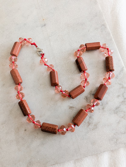 Collier Verre et Goldstone