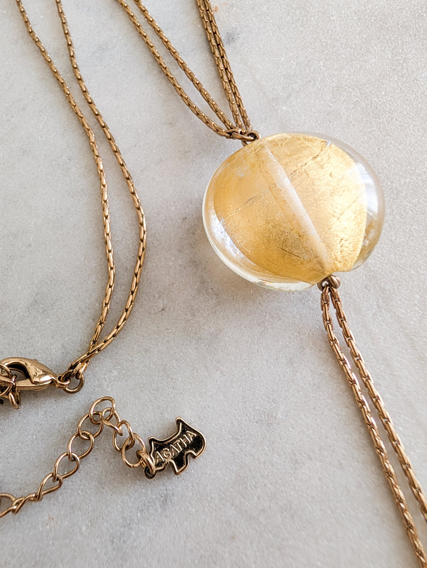Collier perle verre Agatha