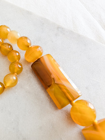 Sautoir en Agates jaunes