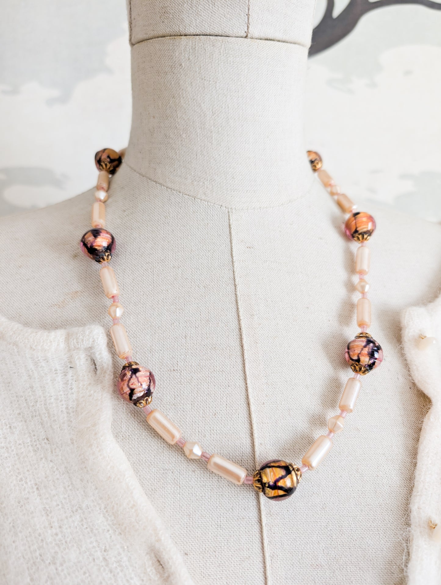 Collier perles et verre de Murano