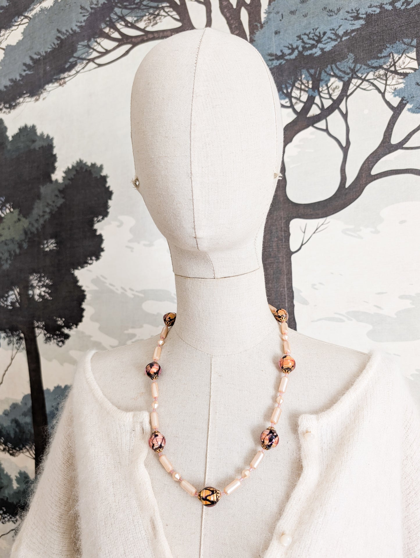 Collier perles et verre de Murano