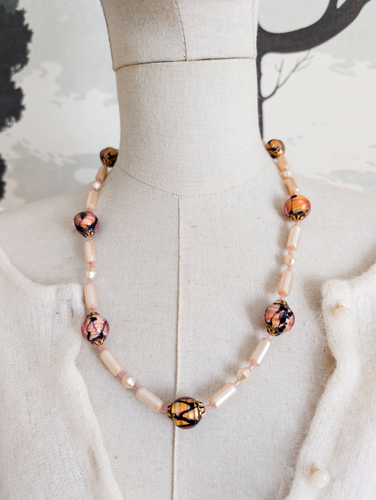 Collier perles et verre de Murano
